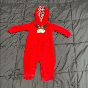 Fleece Christmas Zip up Outfit 9M